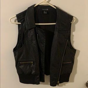 Faux leather vest